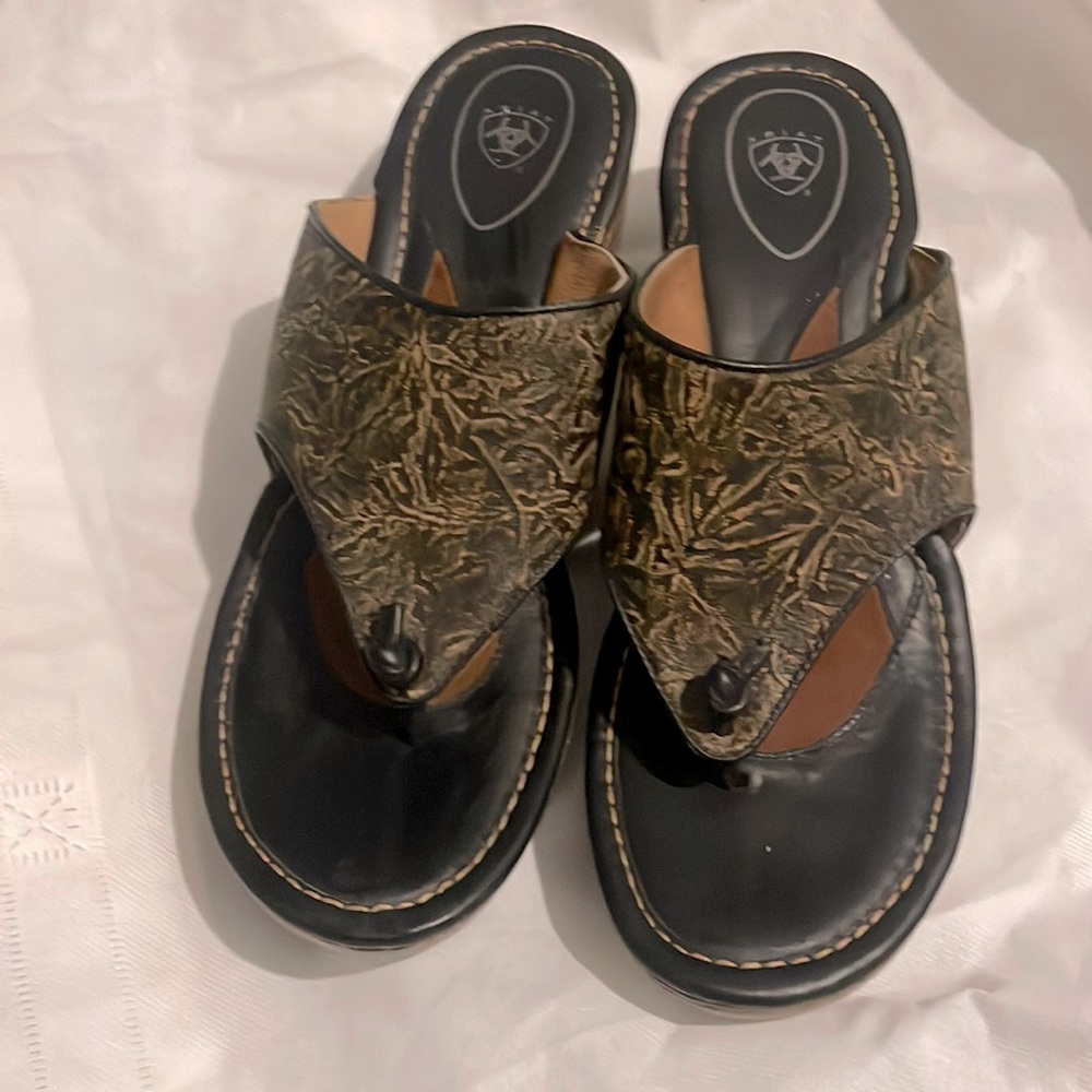 Ariat Cortez Brown wedge sandals
